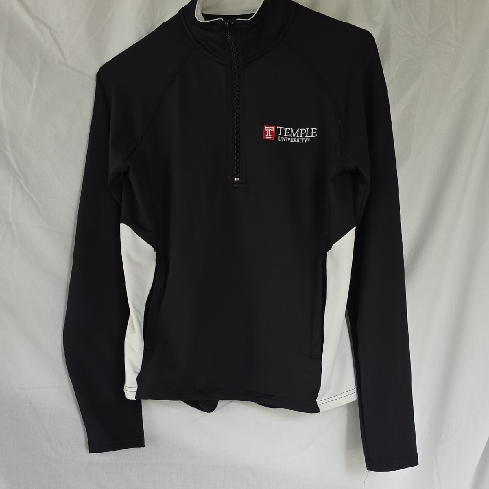Temple University Black and White Quarter-Zip Pullover